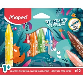 Maped Crayon cire JUNGLE fever JUMBO, tui en carton de 12