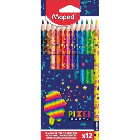 Maped Crayon de couleur PIXEL PARTY, tui carton de 12