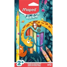 Maped Crayon de couleur JUNGLE fever JUMBO, tui de 12