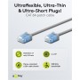 CAT 6A Câble Patch Ultra-Flexible, Slim, U/UTP, grisfiches extra-courtes, conducteur en cuivre pur (CU), LSZH, gaine TPE, AWG 32