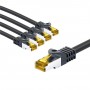 RJ45 Câble Patch, CAT 6A S/FTP (PiMF), 500 MHz, avec CAT 7 Câble Brut, 5 m, noir, Lot de 5gaine de câble LSZH sans halogène, cuivre, connecteur RJ45 (CAT 6A)