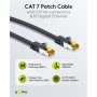 RJ45 Câble Patch, CAT 6A S/FTP (PiMF), 500 MHz, avec CAT 7 Câble Brut, 5 m, noir, Lot de 5gaine de câble LSZH sans halogène, cuivre, connecteur RJ45 (CAT 6A)