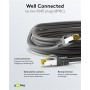 RJ45 Câble Patch, CAT 6A S/FTP (PiMF), 500 MHz, avec CAT 7 Câble Brut, 5 m, noir, Lot de 5gaine de câble LSZH sans halogène, cuivre, connecteur RJ45 (CAT 6A)