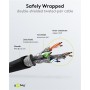 RJ45 Câble Patch, CAT 6A S/FTP (PiMF), 500 MHz, avec CAT 7 Câble Brut, 5 m, noir, Lot de 5gaine de câble LSZH sans halogène, cuivre, connecteur RJ45 (CAT 6A)