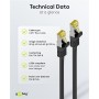 RJ45 Câble Patch, CAT 6A S/FTP (PiMF), 500 MHz, avec CAT 7 Câble Brut, 5 m, noir, Lot de 5gaine de câble LSZH sans halogène, cuivre, connecteur RJ45 (CAT 6A)