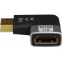 Adaptateur HDMI™ Coudé 90° Horizontal, 8K @ 60 Hz, Plaqué OrPrise femelle standard HDMI™ (type A) Connecteur standard HDMI™ (type A) 90°
