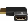 Adaptateur HDMI™ Coudé 90° Horizontal, 8K @ 60 Hz, Plaqué OrPrise femelle standard HDMI™ (type A) Connecteur standard HDMI™ (type A) 90°