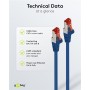 CAT 6 Câble Patch, S/FTP (PiMF), 5 m, bleu, Lot de 5conducteur en cuivre (CU), gaine de câble sans halogène (LSZH)