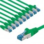 CAT 6A Câble Patch, S/FTP (PiMF), 1 m, vert, Lot de 10conducteur en cuivre (CU), gaine de câble sans halogène (LSZH)