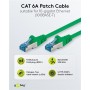 CAT 6A Câble Patch, S/FTP (PiMF), 1 m, vert, Lot de 10conducteur en cuivre (CU), gaine de câble sans halogène (LSZH)