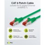CAT 6 Câble Patch, S/FTP (PiMF), 3 m, vert, Lot de 5conducteur en cuivre (CU), gaine de câble sans halogène (LSZH)