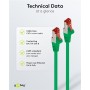 CAT 6 Câble Patch, S/FTP (PiMF), 3 m, vert, Lot de 5conducteur en cuivre (CU), gaine de câble sans halogène (LSZH)