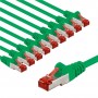 CAT 6 Câble Patch, S/FTP (PiMF), 1 m, vert, Lot de 10conducteur en cuivre (CU), gaine de câble sans halogène (LSZH)