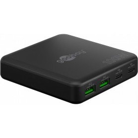 Chargeur de Table Multiport USB-C™ PD GaN (100 W) noir2x ports USB-C™ (Power Delivery) et 2x ports USB-A (Quick Charge 3.0)