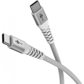 Câble Textile USB-C™ Super-Doux avec Connecteurs Métalliques, 0,5 m, blanccâble de connexion élégant et extra-robuste pour les appareils dotés d\'un connecteur USB-C™