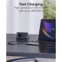 2en1 Câble Textile USB, Gris Sidéral/Argent, 2 mcâble de charge USB-C™ extra-robuste avec adaptateur pour appareils USB-A