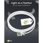 CAT 8.1 Câble Patch Ultra-Flexible, Slim, U/FTP, blancfiches extra-courtes, conducteur en cuivre sans oxygène (OFC) à 99,9 %, LSZH, gaine TPE, AWG 32