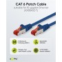 CAT 6 Câble Patch, S/FTP (PiMF), 2 m, bleu, Lot de 10conducteur en cuivre (CU), gaine de câble sans halogène (LSZH)