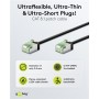 CAT 8.1 Câble Patch Ultra-Flexible, Slim, U/FTP, noirfiches extra-courtes, conducteur en cuivre sans oxygène (OFC) à 99,9 %, LSZH, gaine TPE, AWG 32
