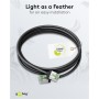 CAT 8.1 Câble Patch Ultra-Flexible, Slim, U/FTP, noirfiches extra-courtes, conducteur en cuivre sans oxygène (OFC) à 99,9 %, LSZH, gaine TPE, AWG 32