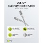 Câble Textile USB-C™ Super-Doux avec Connecteurs Métalliques, 1 m, blanccâble de connexion élégant et extra-robuste pour les appareils dotés d\'un connecteur USB-C™
