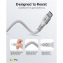 Câble Textile USB-C™ Super-Doux avec Connecteurs Métalliques, 1 m, blanccâble de connexion élégant et extra-robuste pour les appareils dotés d\'un connecteur USB-C™