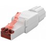 CAT 6 Connecteur RJ45 Non Blindé UTP, Installation sans Outilpour un diamètre de câble de 5,0-8,5 mm, bouchon à vis, montage IDC sans outils