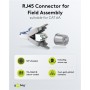 CAT 6A Connecteur RJ45 Blindé STP, Installation sans Outilpour un diamètre de câble de 5,0-8,5 mm, bouchon à vis, montage IDC sans outils