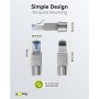 CAT 6A Connecteur RJ45 Blindé STP, Installation sans Outilpour un diamètre de câble de 5,0-8,5 mm, bouchon à vis, montage IDC sans outils