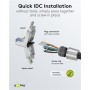 CAT 6A Connecteur RJ45 Blindé STP, Installation sans Outilpour un diamètre de câble de 5,0-8,5 mm, bouchon à vis, montage IDC sans outils