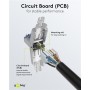 CAT 6A Connecteur RJ45 Blindé STP, Installation sans Outilpour un diamètre de câble de 5,0-8,5 mm, bouchon à vis, montage IDC sans outils
