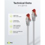 CAT 6 Câble Patch, S/FTP (PiMF), 2 m, gris, Lot de 10conducteur en cuivre (CU), gaine de câble sans halogène (LSZH)