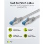 CAT 6A Câble Patch, S/FTP (PiMF), 1 m, gris, Lot de 5conducteur en cuivre (CU), gaine de câble sans halogène (LSZH)