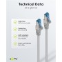 CAT 6A Câble Patch, S/FTP (PiMF), 1 m, gris, Lot de 5conducteur en cuivre (CU), gaine de câble sans halogène (LSZH)