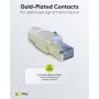 CAT 6A Connecteur RJ45 Non Blindé UTP, Installation sans Outilpour un diamètre de câble de 5,0-8,5 mm, bouchon à vis, montage IDC sans outils