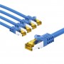 RJ45 Câble Patch, CAT 6A S/FTP (PiMF), 500 MHz, avec CAT 7 Câble Brut, 3 m, bleu, Lot de 5gaine de câble LSZH sans halogène, cuivre, connecteur RJ45 (CAT 6A)