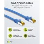 RJ45 Câble Patch, CAT 6A S/FTP (PiMF), 500 MHz, avec CAT 7 Câble Brut, 3 m, bleu, Lot de 5gaine de câble LSZH sans halogène, cuivre, connecteur RJ45 (CAT 6A)