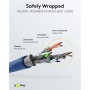 RJ45 Câble Patch, CAT 6A S/FTP (PiMF), 500 MHz, avec CAT 7 Câble Brut, 3 m, bleu, Lot de 5gaine de câble LSZH sans halogène, cuivre, connecteur RJ45 (CAT 6A)