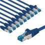 CAT 6A Câble Patch, S/FTP (PiMF), 5 m, bleu, Lot de 10conducteur en cuivre (CU), gaine de câble sans halogène (LSZH)