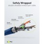CAT 6A Câble Patch, S/FTP (PiMF), 5 m, bleu, Lot de 10conducteur en cuivre (CU), gaine de câble sans halogène (LSZH)