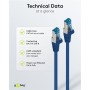 CAT 6A Câble Patch, S/FTP (PiMF), 5 m, bleu, Lot de 10conducteur en cuivre (CU), gaine de câble sans halogène (LSZH)
