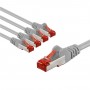 CAT 6 Câble Patch, S/FTP (PiMF), 5 m, gris, Lot de 5conducteur en cuivre (CU), gaine de câble sans halogène (LSZH)