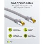 RJ45 Câble Patch, CAT 6A S/FTP (PiMF), 500 MHz, avec CAT 7 Câble Brut, 3 m, gris, Lot de 5gaine de câble LSZH sans halogène, cuivre, connecteur RJ45 (CAT 6A)