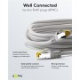 RJ45 Câble Patch, CAT 6A S/FTP (PiMF), 500 MHz, avec CAT 7 Câble Brut, 3 m, gris, Lot de 5gaine de câble LSZH sans halogène, cuivre, connecteur RJ45 (CAT 6A)