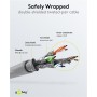 RJ45 Câble Patch, CAT 6A S/FTP (PiMF), 500 MHz, avec CAT 7 Câble Brut, 3 m, gris, Lot de 5gaine de câble LSZH sans halogène, cuivre, connecteur RJ45 (CAT 6A)