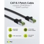 CAT 8.1 Câble Patch Certifié de GHMT, S/FTP (PiMF), 1 m, noir, Kit de 10conducteur en cuivre, LSZH gaine de câble sans halogène