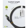 CAT 8.1 Câble Patch Certifié de GHMT, S/FTP (PiMF), 1 m, noir, Kit de 10conducteur en cuivre, LSZH gaine de câble sans halogène
