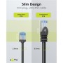 CAT 6A Câble Patch Ultra-Flexible, Slim, U/FTP, noirfiches extra-courtes, conducteur en cuivre pur (CU), LSZH, gaine TPE, AWG 32