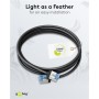 CAT 6A Câble Patch Ultra-Flexible, Slim, U/FTP, noirfiches extra-courtes, conducteur en cuivre pur (CU), LSZH, gaine TPE, AWG 32