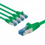 CAT 6A Câble Patch, S/FTP (PiMF), 3 m, vert, Lot de 5conducteur en cuivre (CU), gaine de câble sans halogène (LSZH)